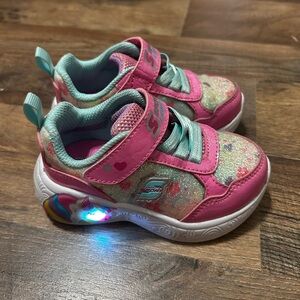 Skechers Light Up Unicorn Shoes Pink Toddler Size 6